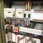 Electrical distribution board with meters and circuit protection