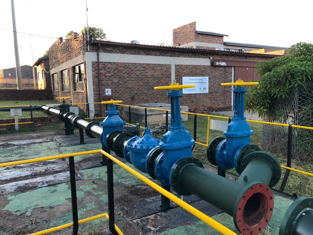 Industrial pipework fitted with large isolation valves